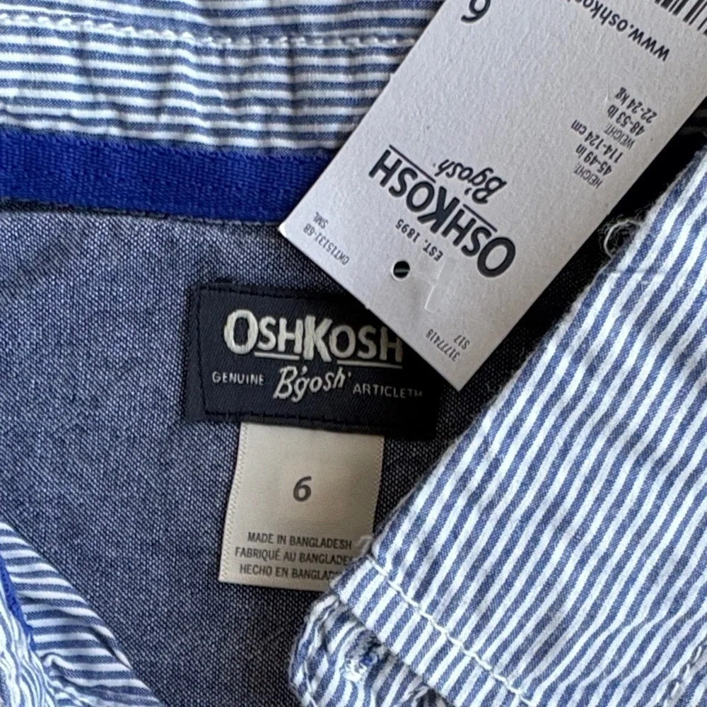 NWT Oshkosh Boys Striped Shirt size 6